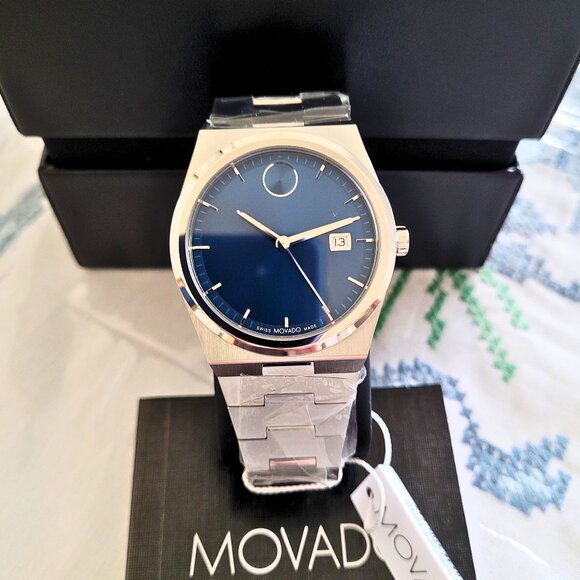 Movado Men's Bold Quest Sunray Navy Blue Dial Swiss Watch - Picture 2 of 7
